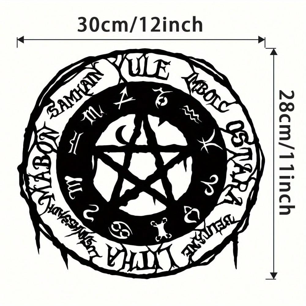 

Wiccan Pentagram Metal Wall Art Gothic Pagan Witch Decor Black Gold Mystical Home Gift різнокольоровий
