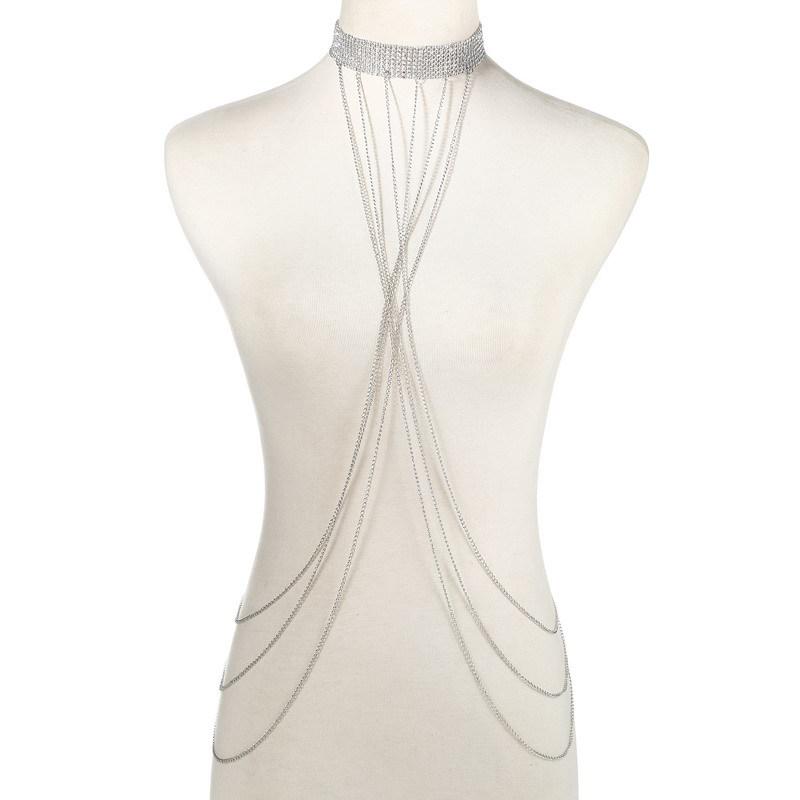 Exaggerated Multi-layer Metal Body Chain for Women - Nightclub Chest Jewelry