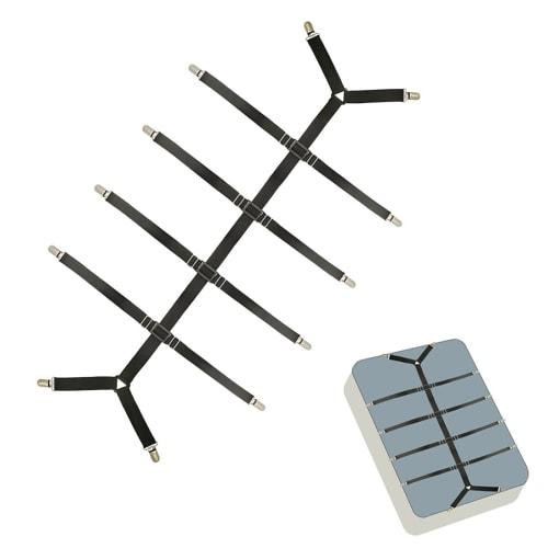 

Adjustable Mattress Clip Sheet Tensioner, Mattress Holder with Metal Clips for Elastic Sheet Tensioner, Sheets, Mattresses, or Sofas (Black)