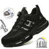 New Rotating Button Work Sneakers Safety Shoes Men Steel Toe Shoes Work Protective Men Boots Indestructible Shoes Puncture-Proof