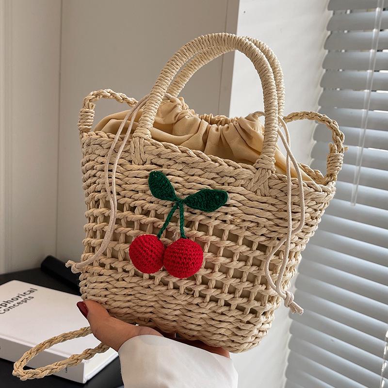 2024 Trendy Handmade Woven Beach Crossbody Straw Bag for Women
