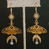 Gothic Gold Color Mysterious Moth Sun Crescent Moon Round Bead Tassel Dangle Earrings for Woman Girls Jewelry Accessories Gifts