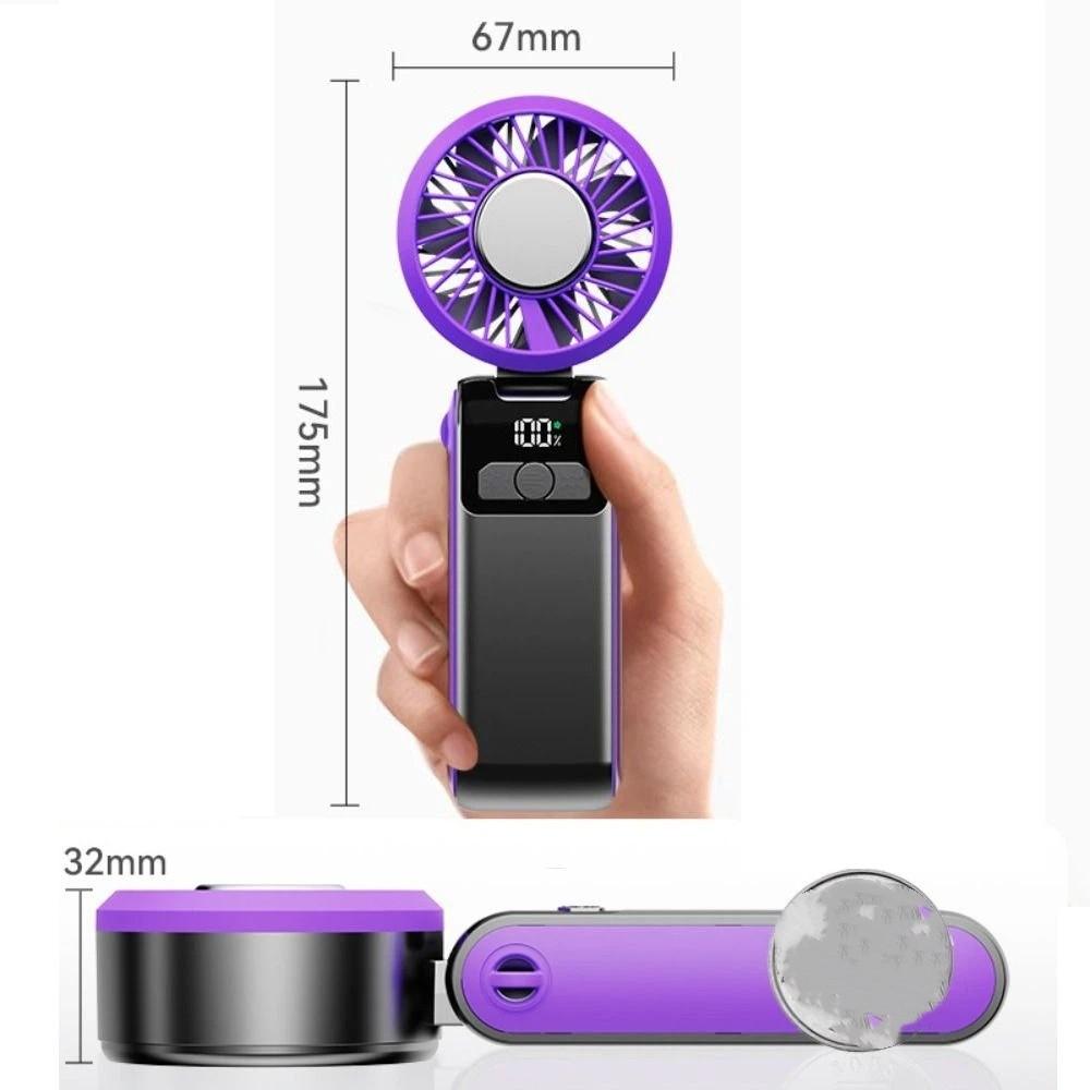 Lightweight Construction Handheld Fan Flexible Folding Design Desktop Fan  Travel Use