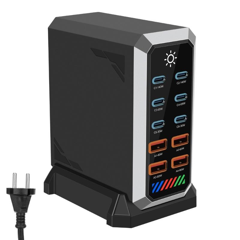 

Multiport Fast Chargers 660W Output Featuring GaNs Technology Small Design for Multiple Devices Charging Simultaneously