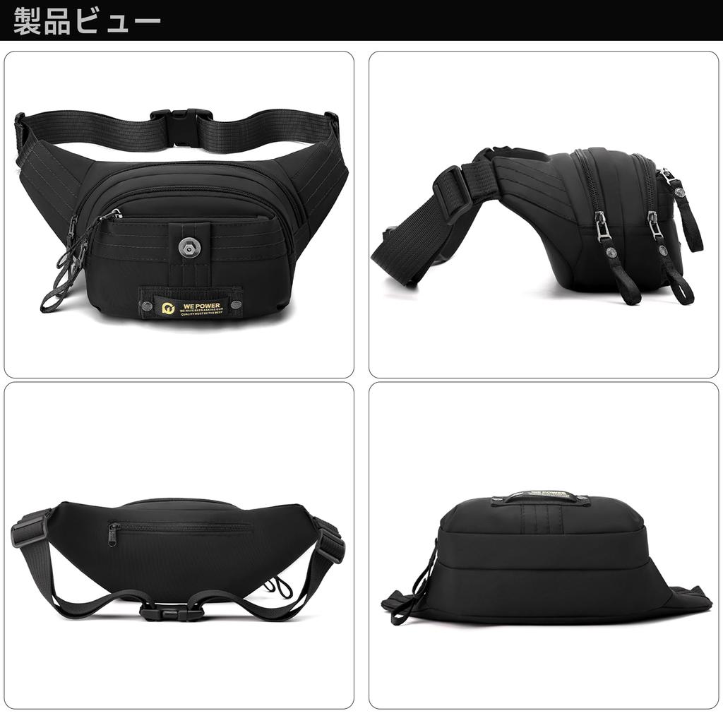 YOWUBA Waist Crossbody Work Large Shoulder Multifunctional for and Work Men's Bag, Bag, Bag, Capacity, Waterproof, Bag, Fishing, Travel, (Black)