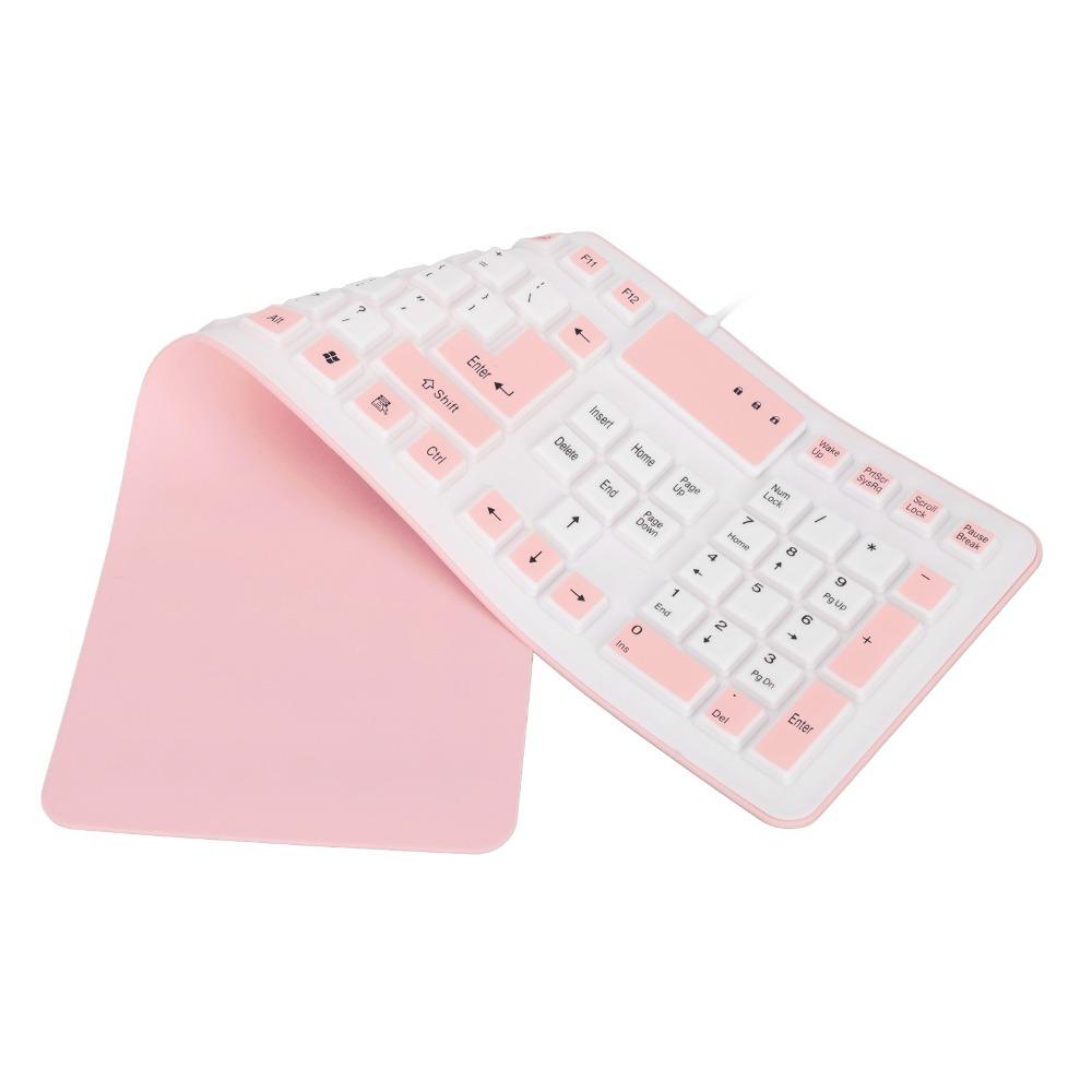 Waterproof Silicone Keyboard Foldable Silent Keyboard Portable USB Wired Keyboard  Laptop Notebook