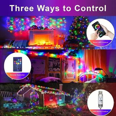 Smart LED String Lights APP Control 2-30M RGBIC Dreamcolor Fairy Light Festoon for Christmas Party Room Curtain Decor Garland