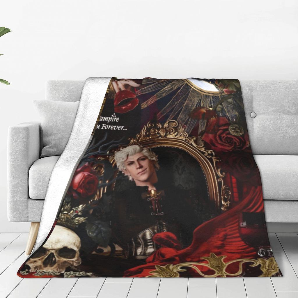 Astarion B-Baldurs Game Gate Coperta Plaid in Flanella Personaggio Vampiro per Casa Letto Trapunta Leggera Sottile Multifunzione