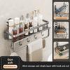 Wall Mount Bathroom Shelf With Suction Cups And Space Aluminum For Vanity Storage