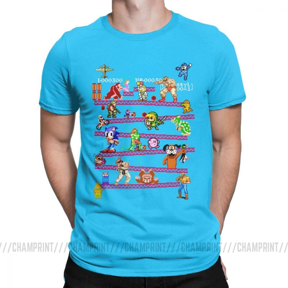 Men Arcade Game Collage T Shirts Console Game Vintage Style Tee Shirt Classic La Camiseta