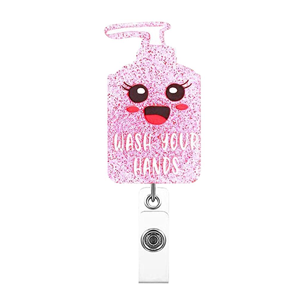 Acrylic Badge Clip Retractable Badge Reel Badge Holder Acrylic For Student Nurse Teacher