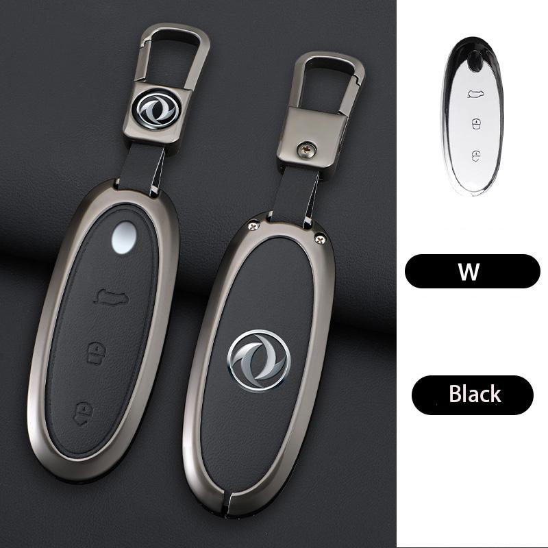 

Interior Mouldings 2024 Zinc Alloy+Leather Car Key Case Cover Shell For Dongfeng NAMMI 01New Engery High Level Keychain Protecti