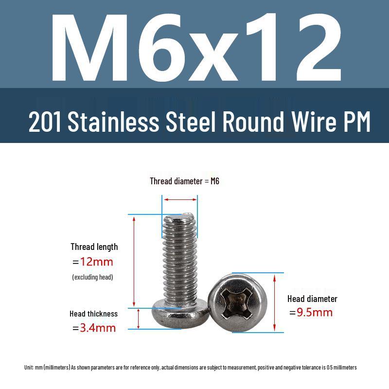 Yigu Yigu Stainless Steel Phillips Round Head Machine Screws M2-M8