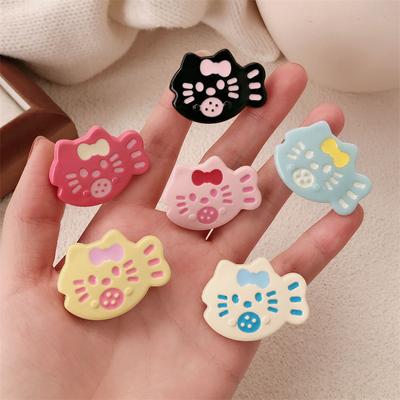2pcs Cartoon Sweet Bow Side Broken Hair Bangs Clip Cute Little Fish Kitten Headwear Girls Kids Hair Accessories