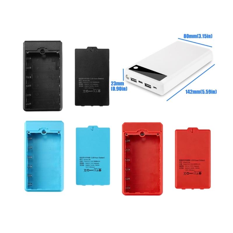 Samodzielna obudowa/uchwyt na powerbank 6 ogniw 18650 z ekranem i zabezpieczeniami przed przeładowaniem Nie wymaga lutowania