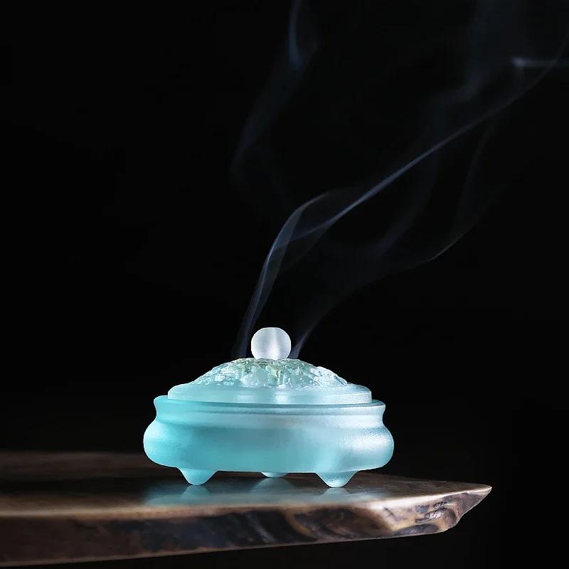 Xiangyun Coloured Glaze Incense Burner New Household Indoor Agarwood Sandalwood Stove Tea Ceremony Creative Niche Incense Burner