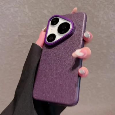 Luxury Lichee Pattern Leather Matte Phone Case for Huawei Pura 80 70 UQltra Mate 70 60RS Pro Plus Metal Camera Lens Protect Cover