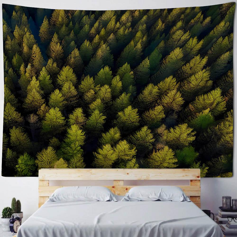 Living Room Bedroom Decoration Tapestry Natural Scenery Wall Hanging Home Wall Background Cloth Forest Tree Large-sized Tapestry