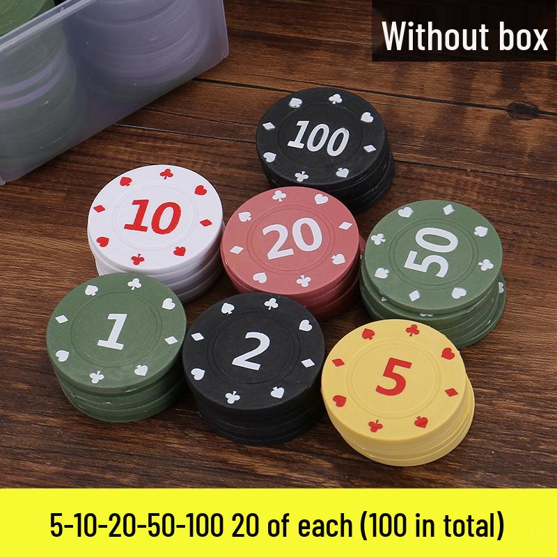 Boxed Set: 100 Plastic Baccarat Mahjong Poker Machine Tokens