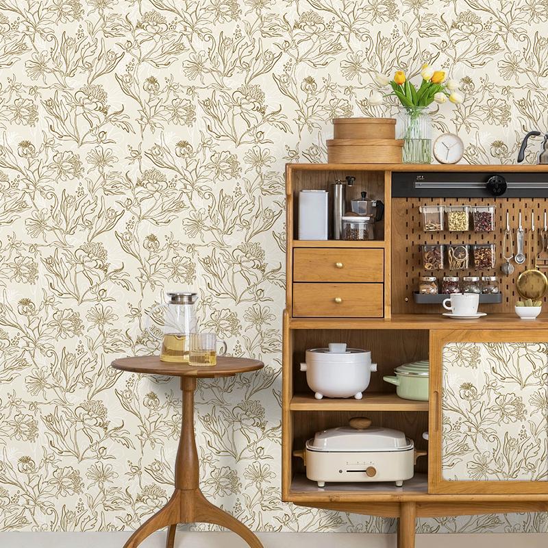 Frische Blume Selbstklebende Tapete Wohnzimmer Schlafzimmer Küche Wandrenovierung Heimdekor Aufkleber Möbel Makeover Aufkleber