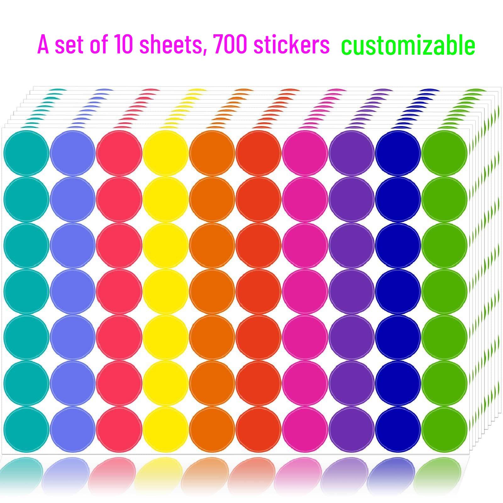 Colorful Round Self-Adhesive Stickers – Handwritten Blank Dots for Labeling