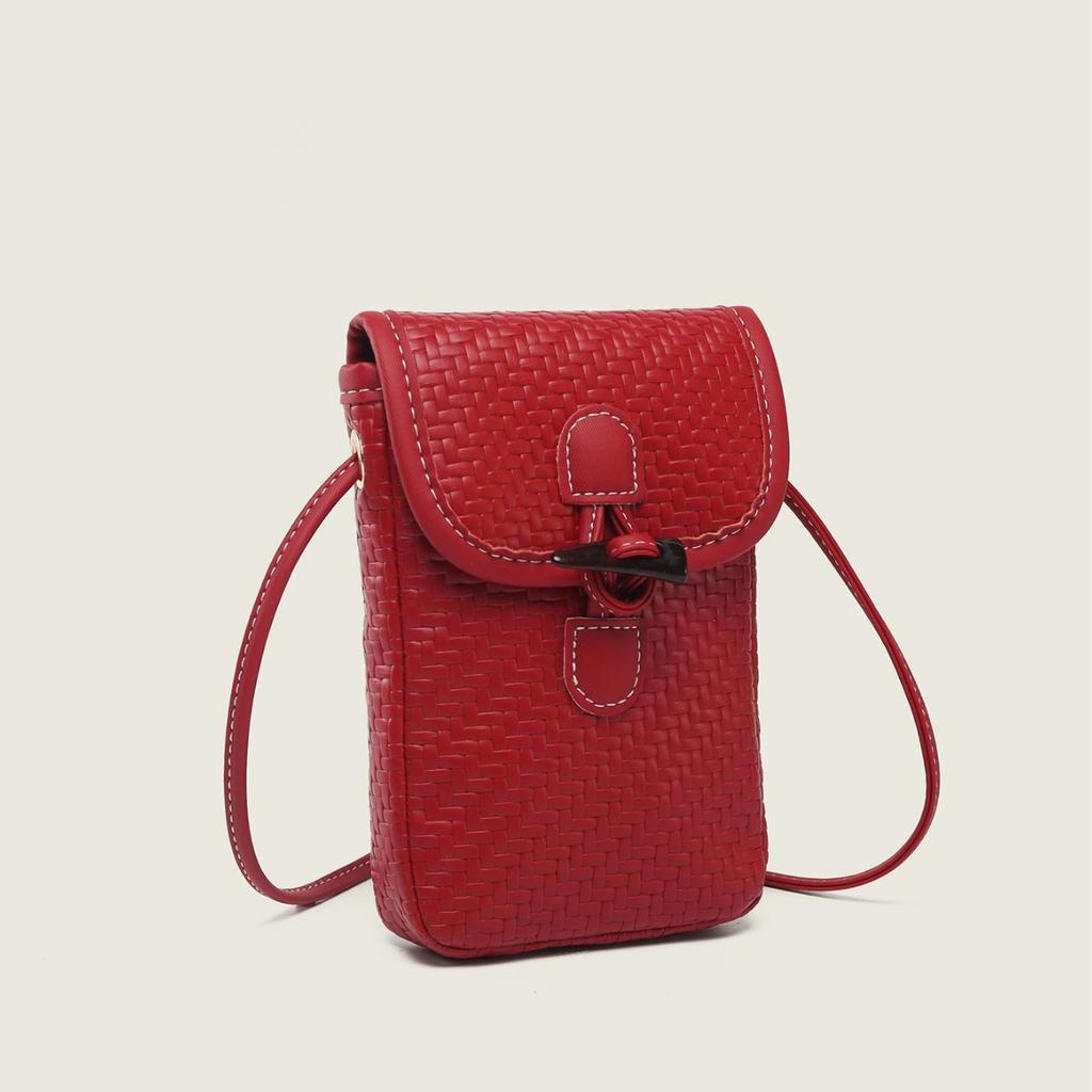 2025 New Fashion Phone Bag Stylish Exquisite Texture Crossbody Bag Vintage Woven Vertical Small Bag Beach Bag