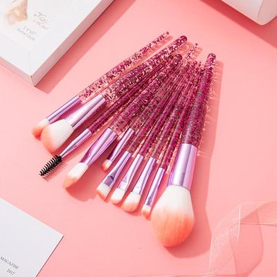 Lauchpulver Glitzergriff Make-up Pinsel: 10-teiliges Set für Lidschatten & Concealer