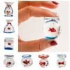Handmade Mini Glass Fish Tank Creative Mini Pocket Fish Statue  Desktop Decoration