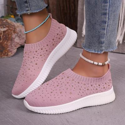 Fashion Mesh Shoes for Women Sneakers Autumn Slip-on Big Size Women's Walking Vulcanized Shoes Fashion Lightweight Knitted Women's Shoes