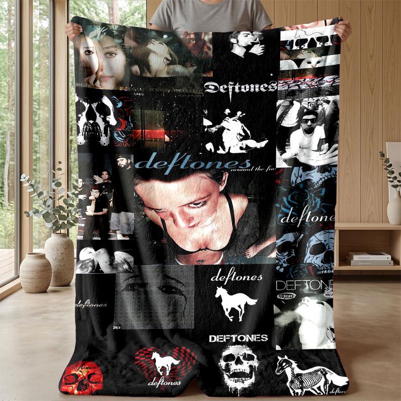 Soft Flannel Blanket Lightweight Cozy Bedroom Living Room CoverDeftones
