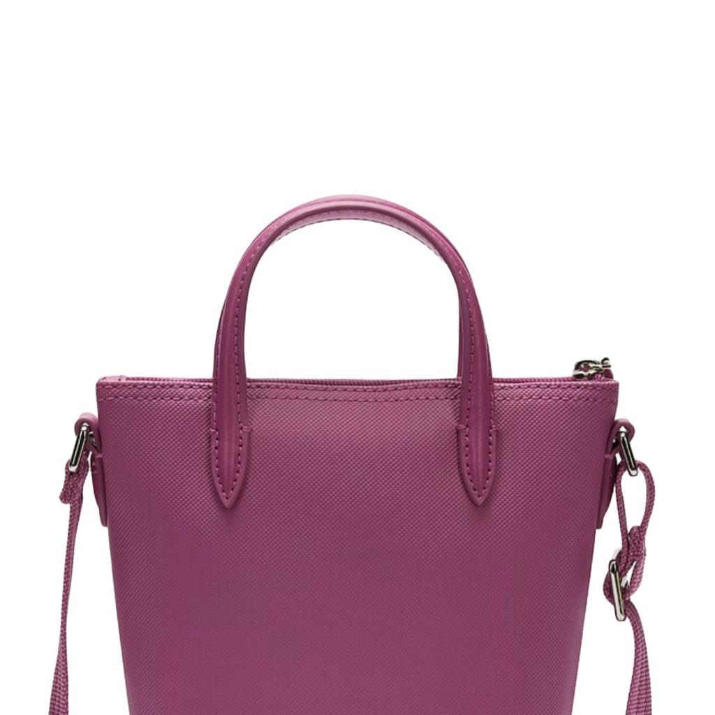 Lacoste Mode Pendler Alsidig Logo PVC Tote Taske Lille Dame tasker Lilla Rød NF2609PO-Q66