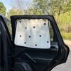 Niedlicher, mit Cartoons bestickter Sonnenschutz aus dicker Baumwolle für Babyautofenster, UV-Schutz, mit Saugnapf installierter Schiebevorhang
