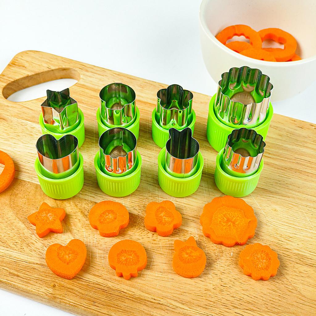 6/8/10/12 Pcs Vegetables Cutter Flower Animal Cartoon Shape Mold Fruit Cake Cookie Cutting Mold Kids Food Baking Styling Tools