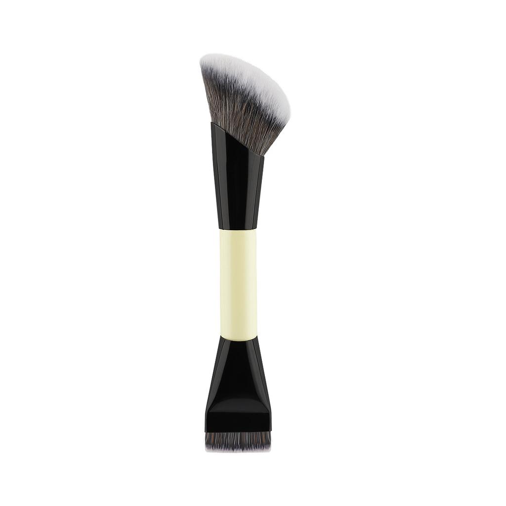 Hot Selling Portable Double Head Makeup Brush Foundation Brush Contour Brush Loose Powder Brush Grooming Brush Multifunctional Beauty Tool