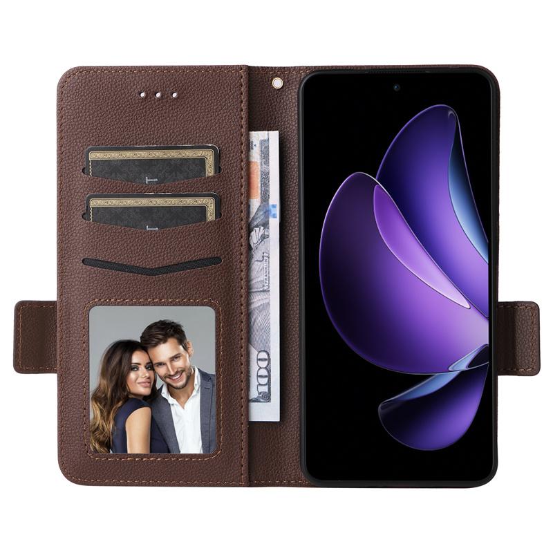 For OPPO Reno 13A 5G Side Buckle Lychee Pattern Wallet Leather Cover for OPPO Reno 13A 5G Purse Magnetic Phone Bags