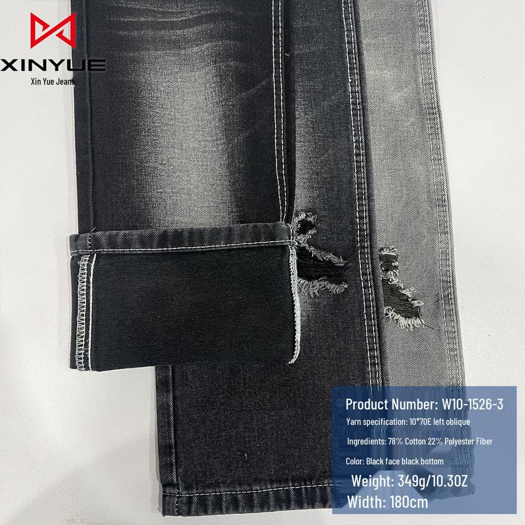 Thickened Non-Stretch Twill Denim Fabric (10x7) - Pure Cotton for Clothing, Shoes, and Hats
