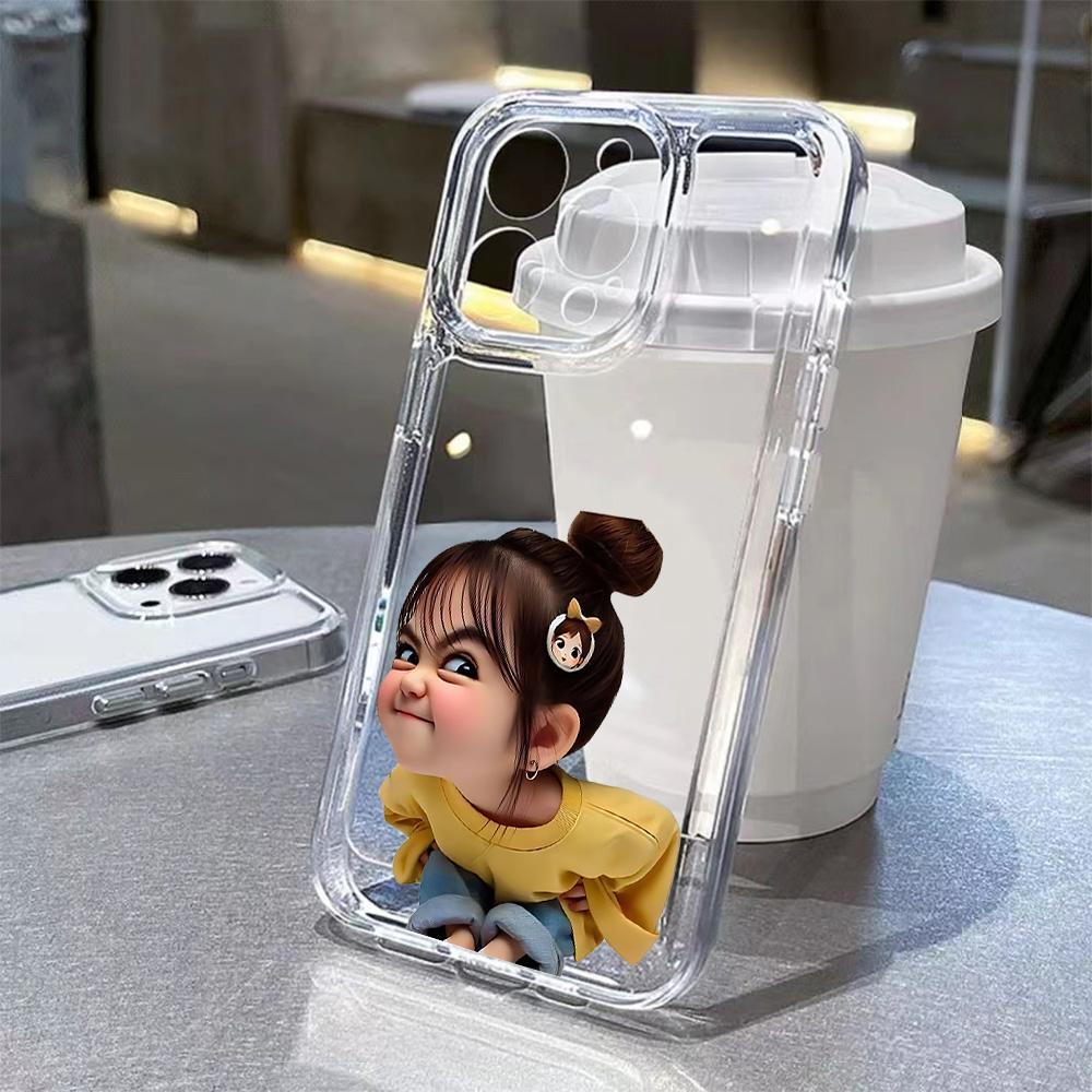 Cartoon Baby Girl Phone Case For Samsung Galaxy S26 S25 S24 S23 S22 S21 S20 FE Note20 Note10 Edge Plus Ultra Lite 5G Clear Cover