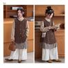 Girls' Korean Style Autumn Set: Vest with Plaid Ruffle, Wide-Leg Pants, Three-Piece 2026