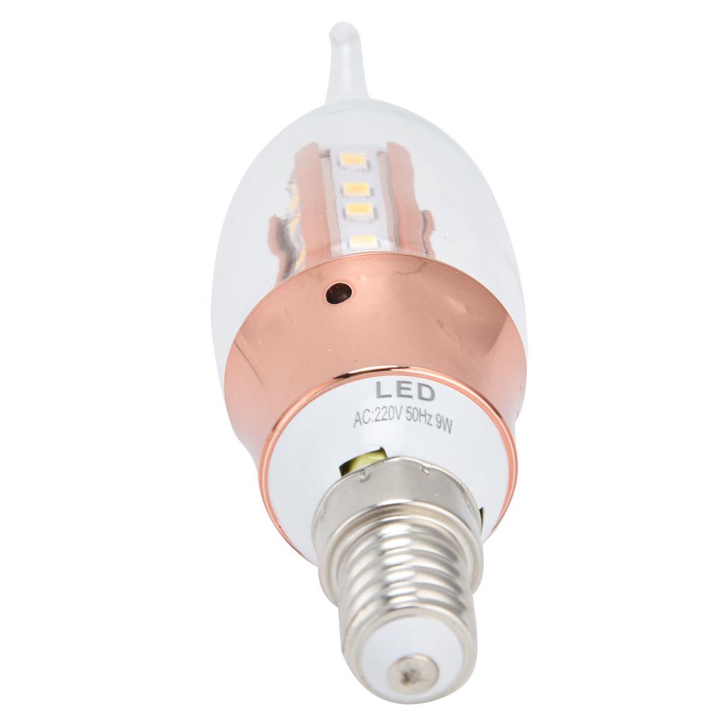E14 Lamp Bulb Crystal Chandelier 9W LED Candle Bulb for Home Living Room Warm Light 220V