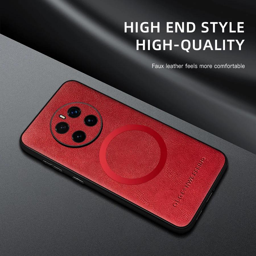 For Honor Magic 7 7 Pro PU Leather Magnetic Ring Soft Edge Anti-Drop Anti-Fingerprint Phone Case