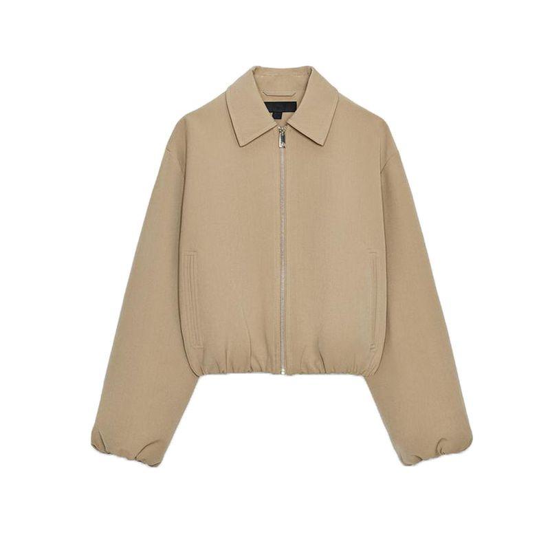 Fall New Women's Clothing Fashion Long Sleeves Lapel Zipper Puffy Jacket Outwear 8372246 8372026