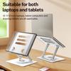 J61 12-17.3 inch Tablets Laptop Stand Height Adjustable Rotating Foldable Carbon Steel Notebook Desktop Holder Riser