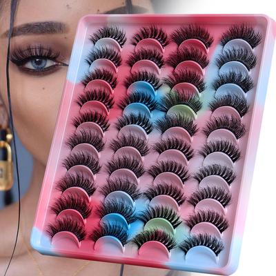 20 Pairs Of Mixed High Imitation Mink Hair False Eyelashes Fried Hair Thick Natural Eyelashes