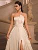 European & American Elegant Strapless Slim-Fit Slit Gown - Perfect for High-End Banquets & Evening Parties
