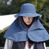 Breathable Shawl Fisherman Hat Elastic Hiking Bucket Hat Ponytail Cap Women Sun Cap  Fishing