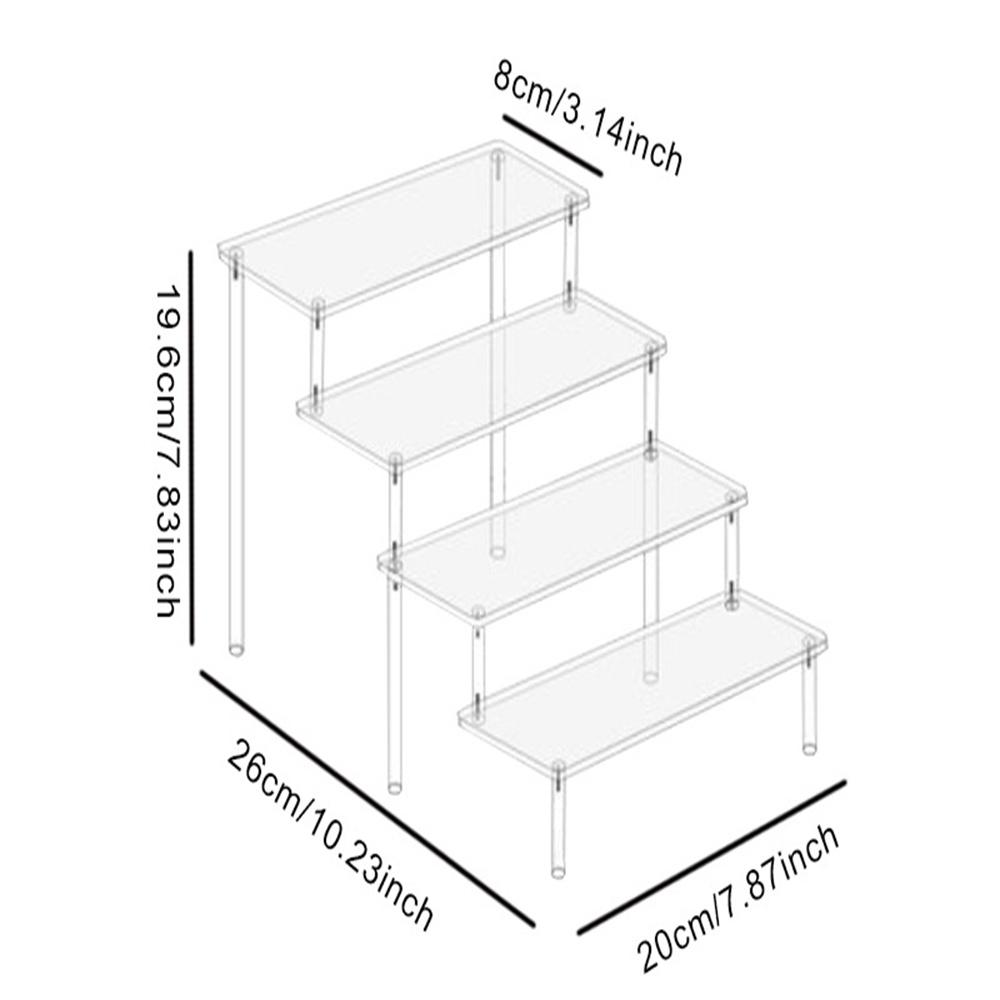 1pc Acrylic Display Stand 1/2/3/4 Tier Acrylic Riser Display Shelf For Cupcake Perfume Doll Transparent Blind Box Storage Shelf