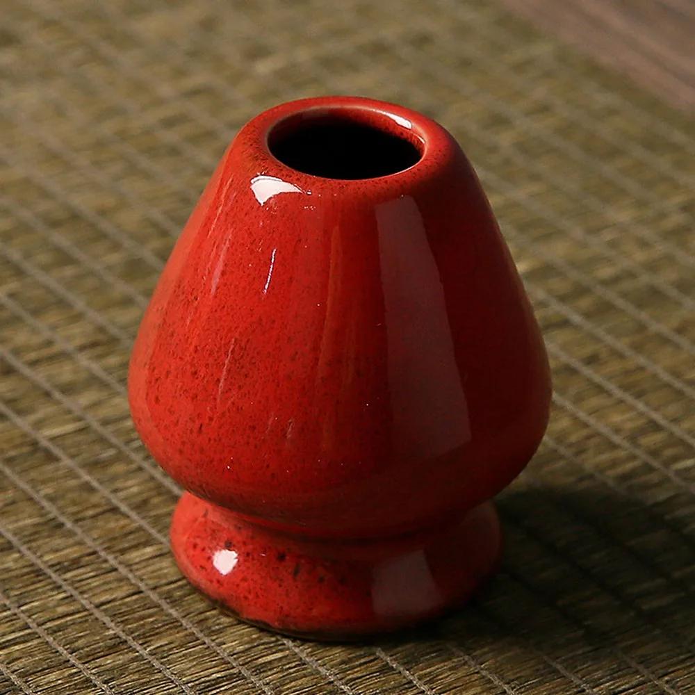 Ceramic Matcha Whisk Stand Smooth Kiln Discoloration Tea Drinking Utensils Bamboo Matcha Chasen Holder for Tea Set Accessories