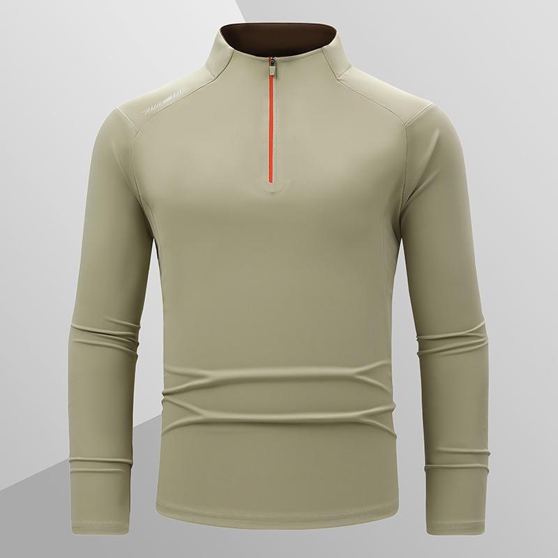 Men S Quick Dry Half Zip Long Sleeve Stand Collar Sports T Shirt