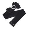 Love-Shaped Rhinestone Inlaid Bow Wide Belt With Skirt Sweet Black Wide Elastic Elastic Waist Seal Female
