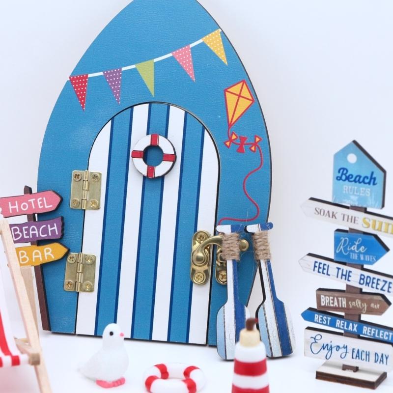 Creative Beach Scene Display Set with Accessories For Doll House Enthusiasts Microlandscape Beach Seashore Scene Setting